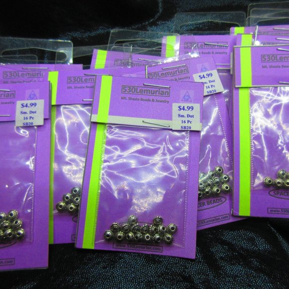 Silver Plated Small Dot Beads 16Pcs In Each Package Lot Of 10 Packages - Picture 2 of 3